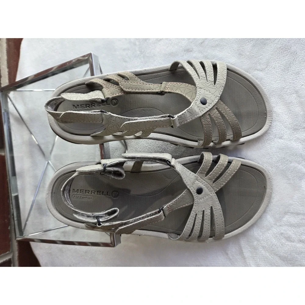 Merrell Air Cushion Comfort Sandals Gray Adjustable Strappy Womens Size 6
